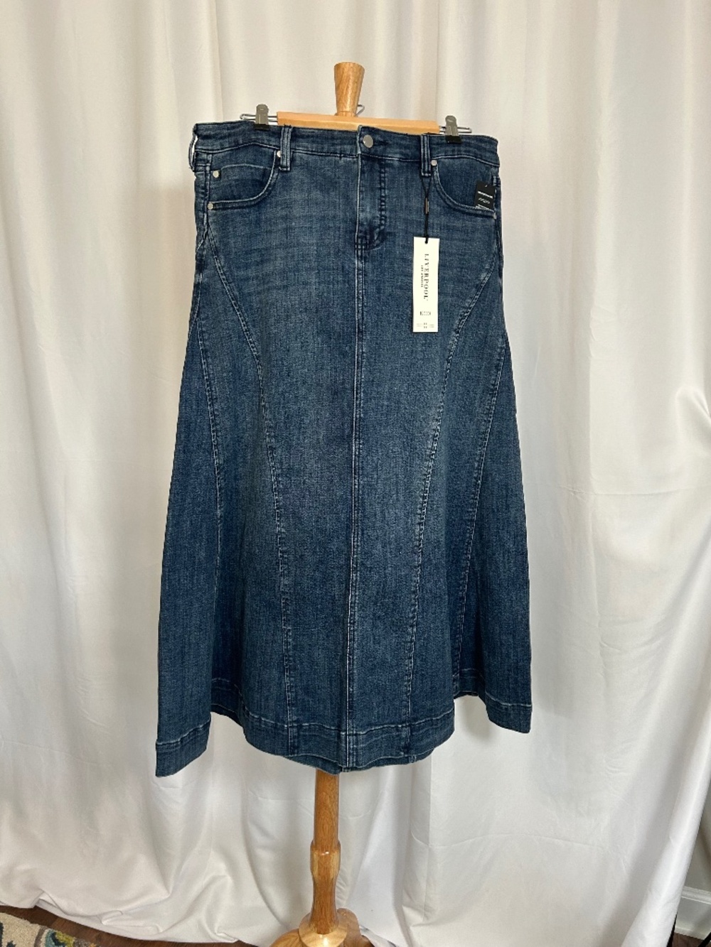 LIVERPOOL LOS ANGELES MERMAID DENIM MAXI SKIRT - SIZE 12